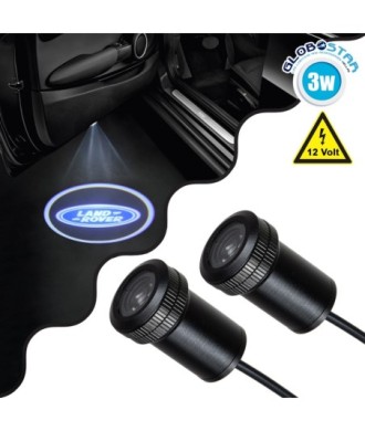 GloboStar® 81611 LAND ROVER Ghost Car Brand Logo Projector - Προτζέκτορας Προβολής Μάρκας Αυτοκινήτου LED CREE XHP35 3W 240lm 120° DC 12V IP20 Ψυχρό Λευκό 6000K